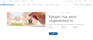 Оформление кредита под залог недвижимости в банке «Восточный»